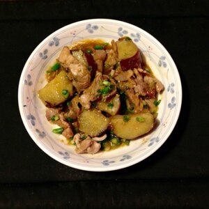 さつま芋と豚肉の炒め煮♪